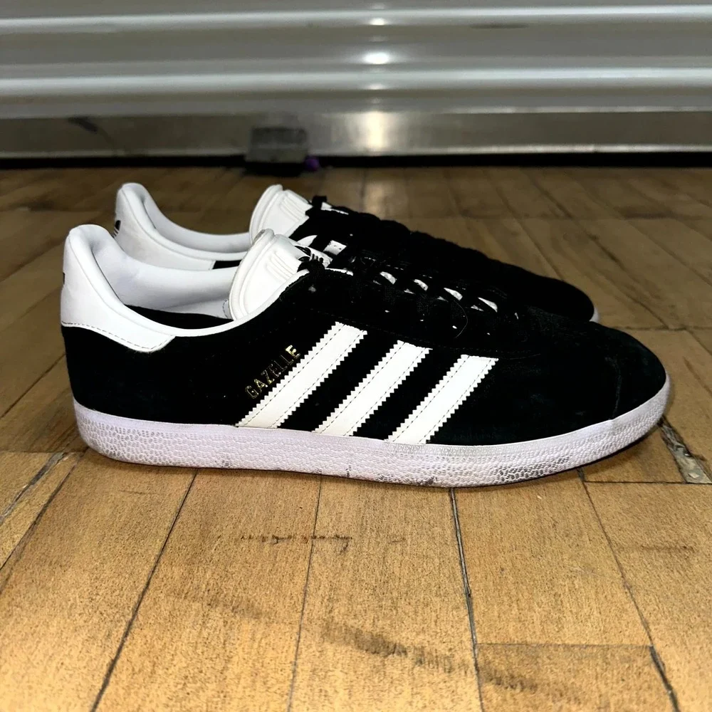 adidas Trainers Men's Size 9 Black Suede Gazelle Comfort Lace Up Walking Running